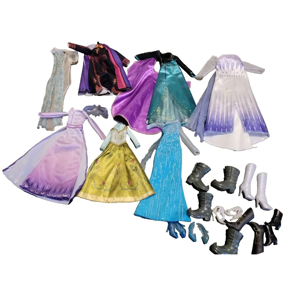 Disney Frozen Barbie doll replacement clothes dress outfit w/ shoes